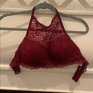 Maroon lace bralette